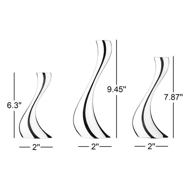 Cobra 3 Piece Stainless Steel Table Top Candlestick Set (Set of 3)