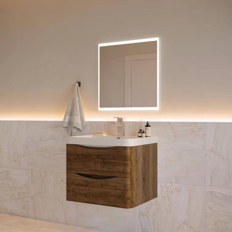 Tuscany 24" Wall Mount Modern Bathroom Vanity with Integrated Single Sink - Faucet Not Included