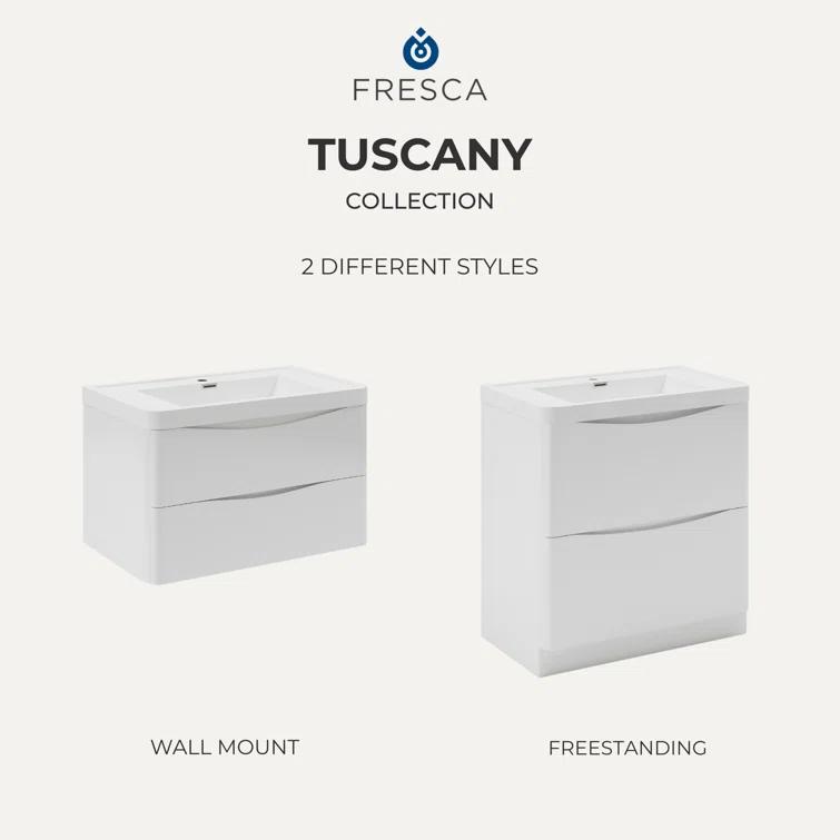 Tuscany 32" Wall Mount Single Sink Bathroom Vanity Set with Medicine Cabinet (Faucet Not Included)