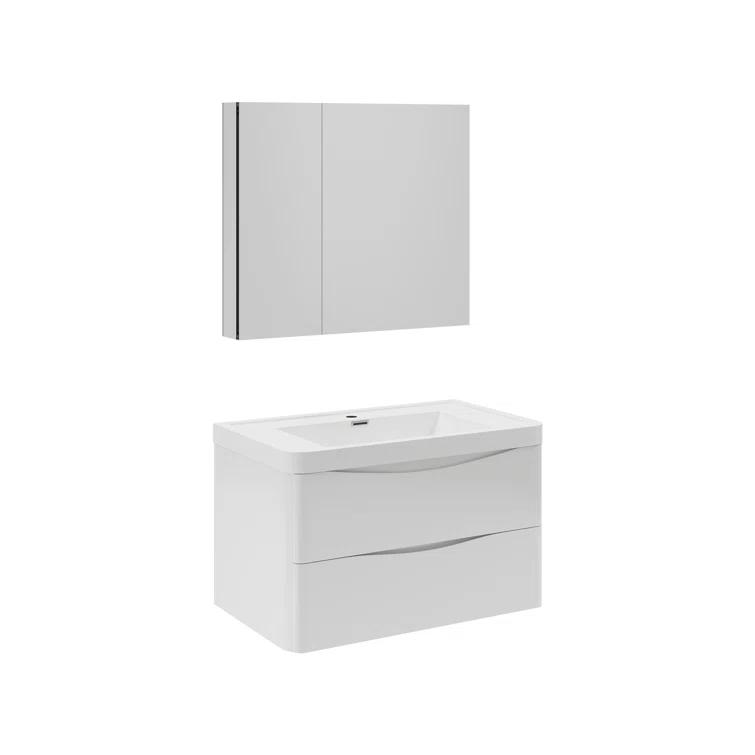Tuscany 32" Wall Mount Single Sink Bathroom Vanity Set with Medicine Cabinet (Faucet Not Included)