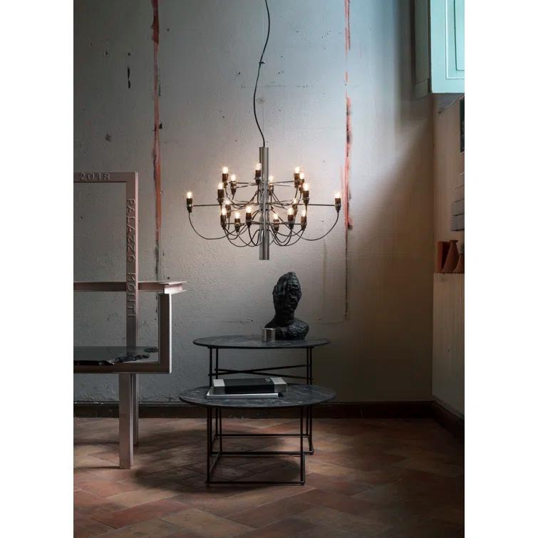 Sarfatti 2097 Contemporary Chrome 50-Light Chandelier