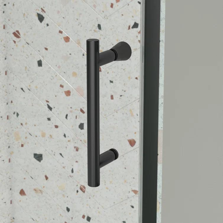 38-42" W x 71" H Flush Glass Shower Door Reversible Installation