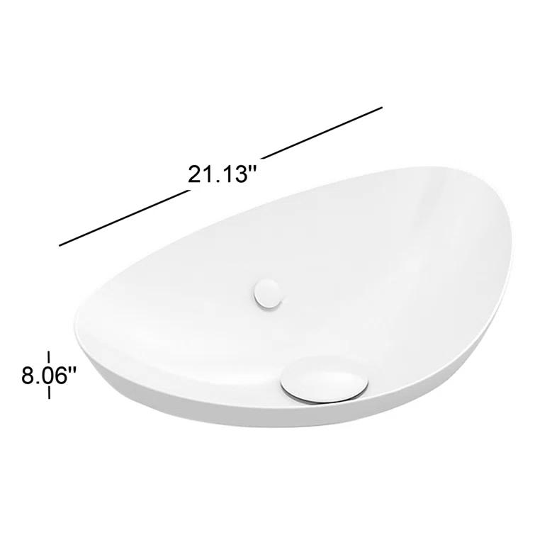 Veil® Ceramic Specialty Vessel Bathroom Sink with Overflow