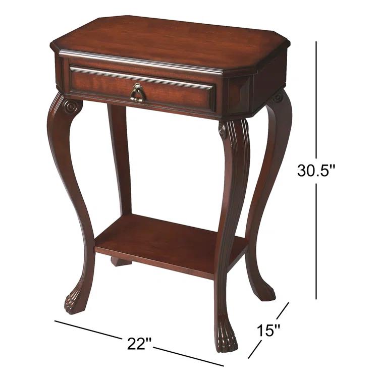 Cherry Poplar Wood Console Table with Storage