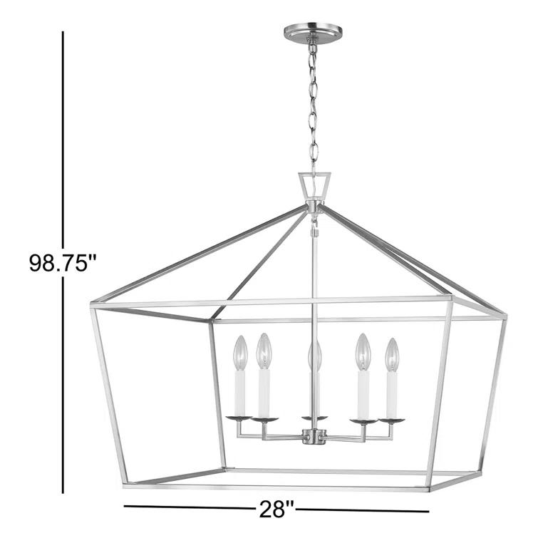 Gala Wide Pendant Light - Brushed Nickel / 28"W