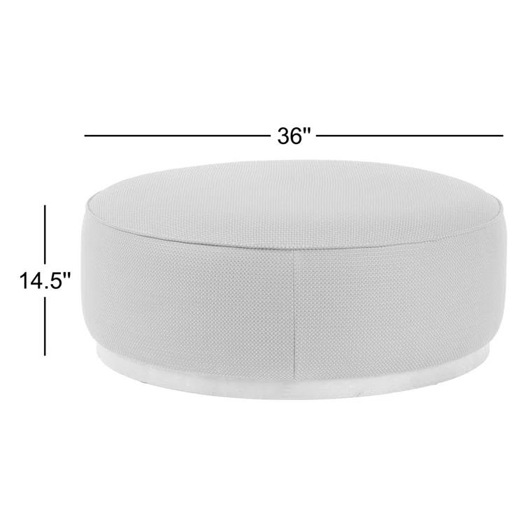 Aldora Round Ottoman - Natural Boucle