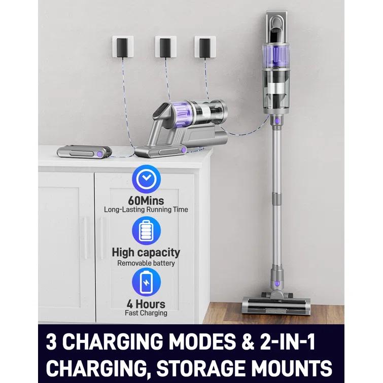 Cordless 3-in-1 Handheld Portable Home Hold Vacuum Cleaner, Upright Pet Hair Vacuum Cleaner, Stick Vacuum Cordless Rechargeable