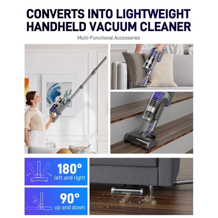 Cordless 3-in-1 Handheld Portable Home Hold Vacuum Cleaner, Upright Pet Hair Vacuum Cleaner, Stick Vacuum Cordless Rechargeable