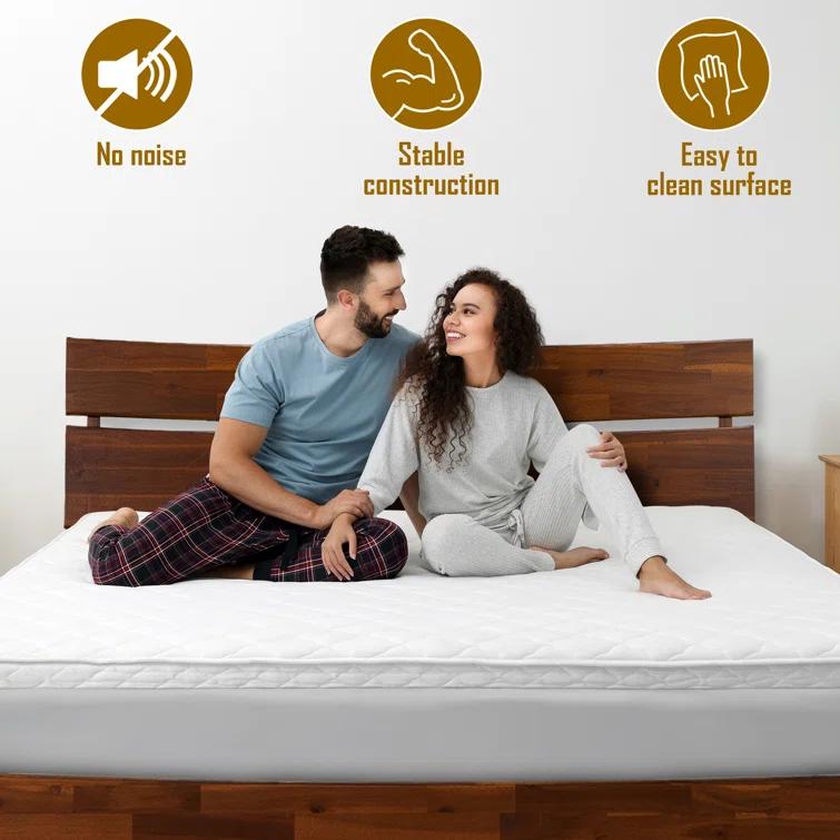 Acacia Aurora Premium Solid Wood Platform Bed Frame and High Headboard, King Bed Frame with Headboard Included, Mid Century Modern Bed with 5 years Warranty