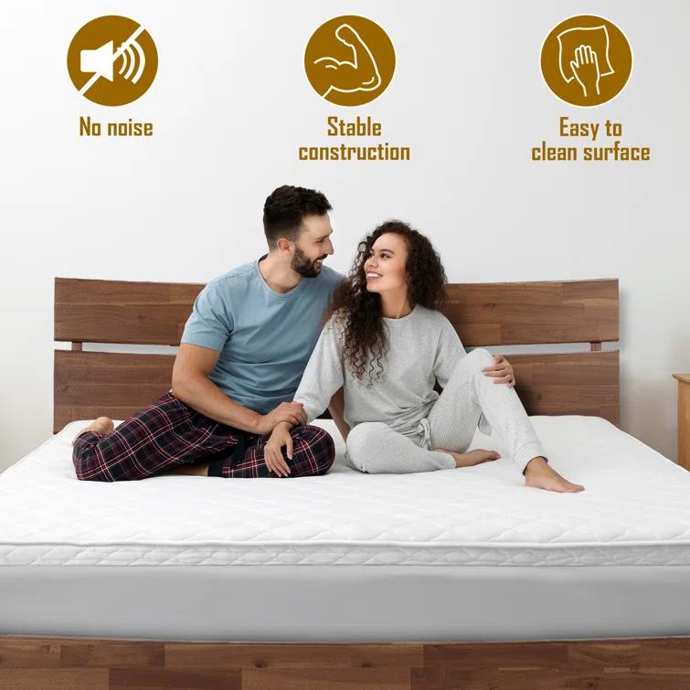 Acacia Aurora Premium Solid Wood Platform Bed Frame and High Headboard, King Bed Frame with Headboard Included, Mid Century Modern Bed with 5 years Warranty