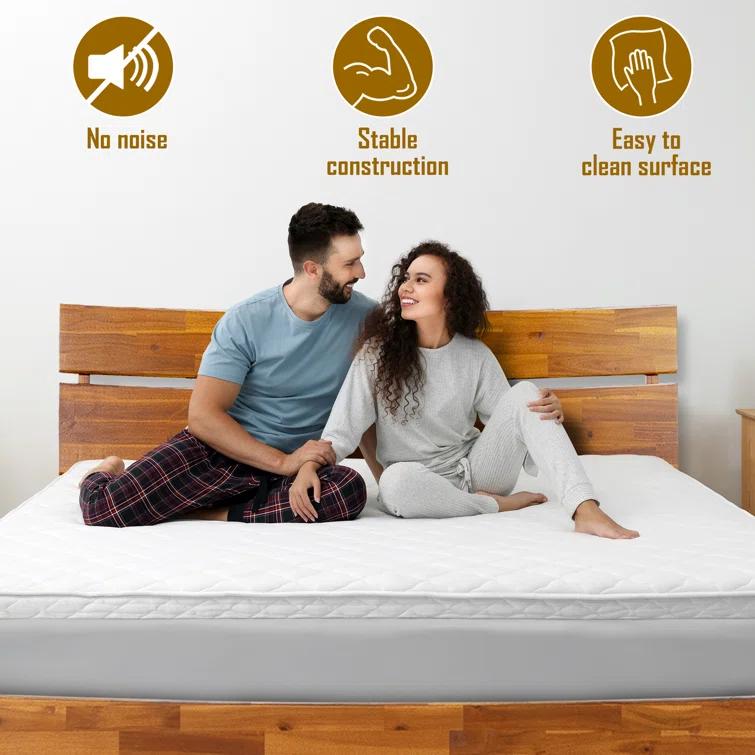 Acacia Aurora Premium Solid Wood Platform Bed Frame and High Headboard, King Bed Frame with Headboard Included, Mid Century Modern Bed with 5 years Warranty