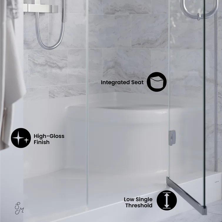 Aquatique 60" x 32" Single Threshold Shower Base