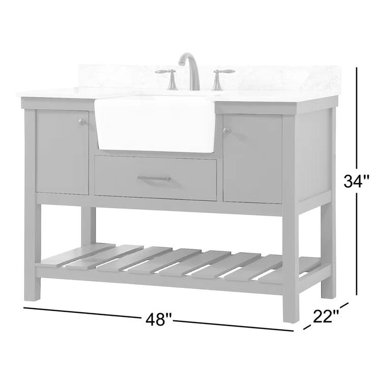 Pelaghia 48'' Single Bathroom Vanity with Marble Top