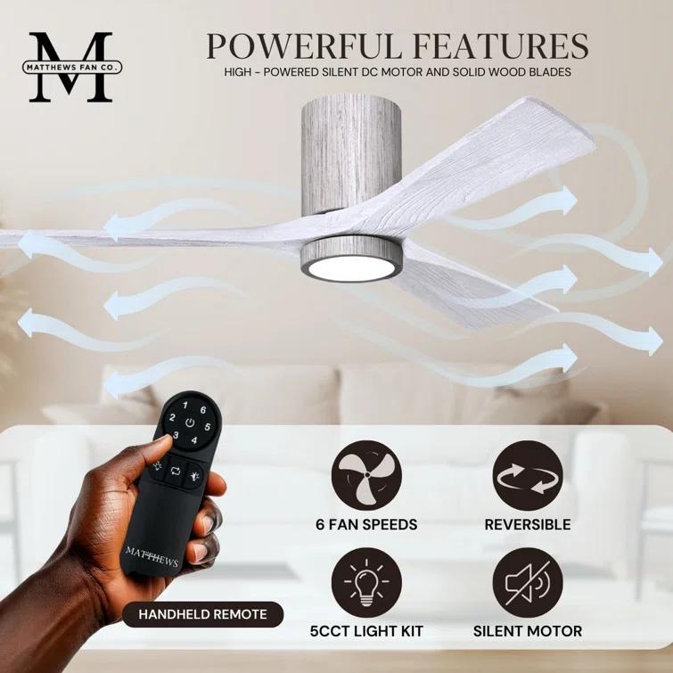 Olivier 3 Blade Ceiling Fan with LED Light Kit
