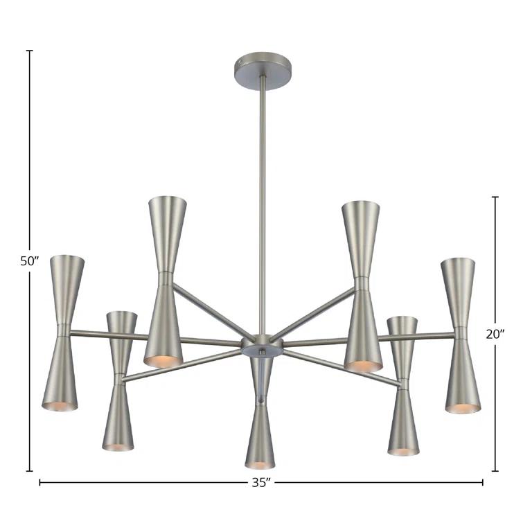 Milo 14 - Light Steel Dimmable Sputnik Sphere Chandelier