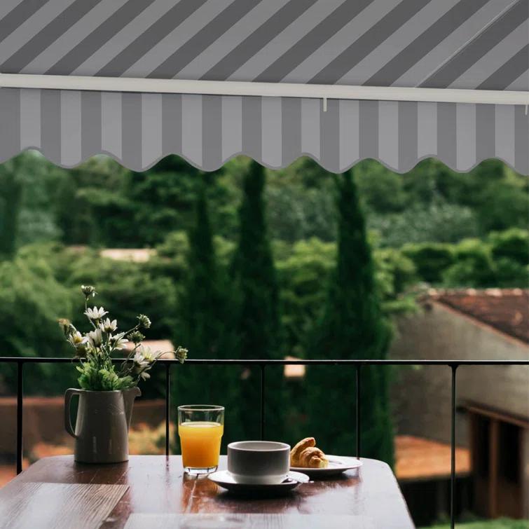 ALEKO ALEKO Motorized Retractable Outdoor Awning with White Frame