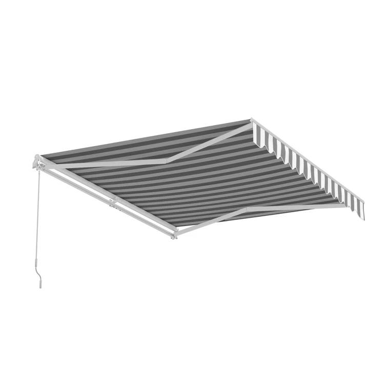 ALEKO Motorized Retractable Outdoor Awning with White Frame