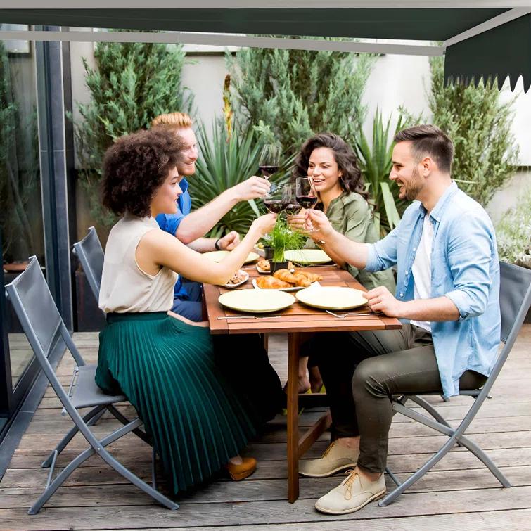 Retractable Patio Awning - White Frame