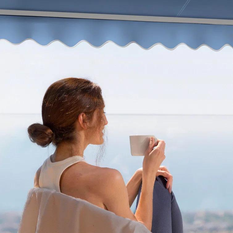 Retractable Patio Awning - White Frame