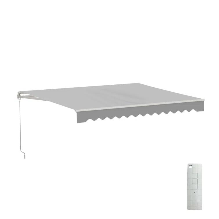 ALEKO Motorized Retractable Outdoor Awning with White Frame