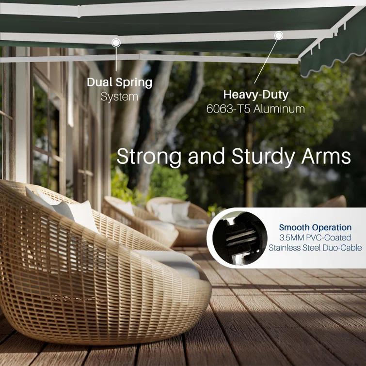Retractable Patio Awning - White Frame