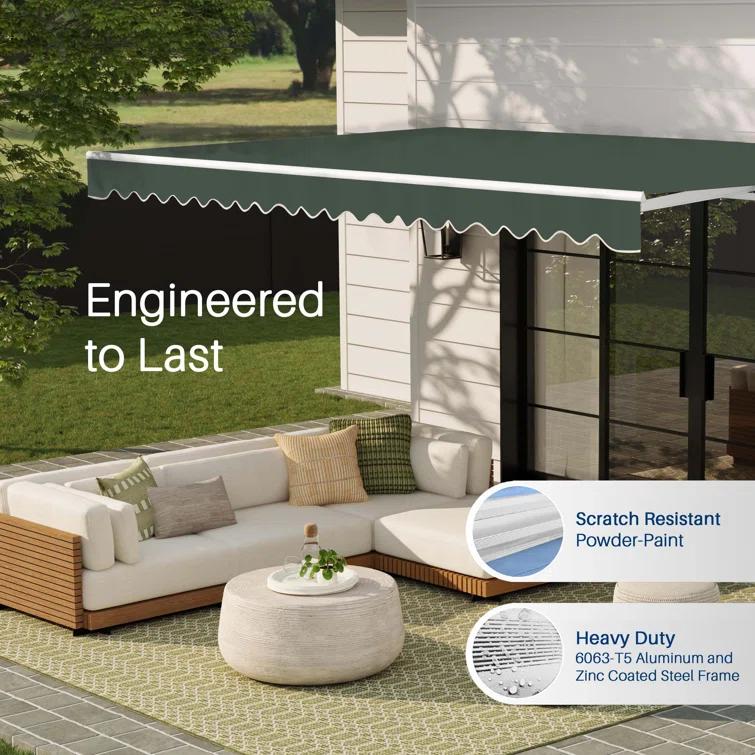Retractable Patio Awning - White Frame