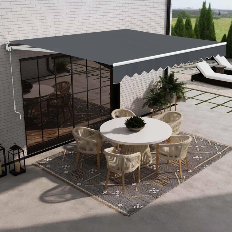 Retractable Patio Awning - White Frame
