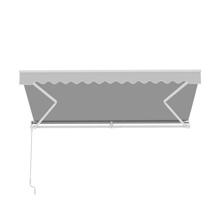 ALEKO Motorized Retractable Outdoor Awning with White Frame