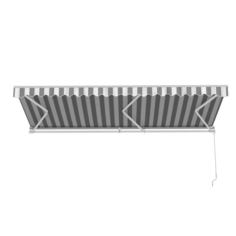 ALEKO Motorized Retractable Outdoor Awning with White Frame