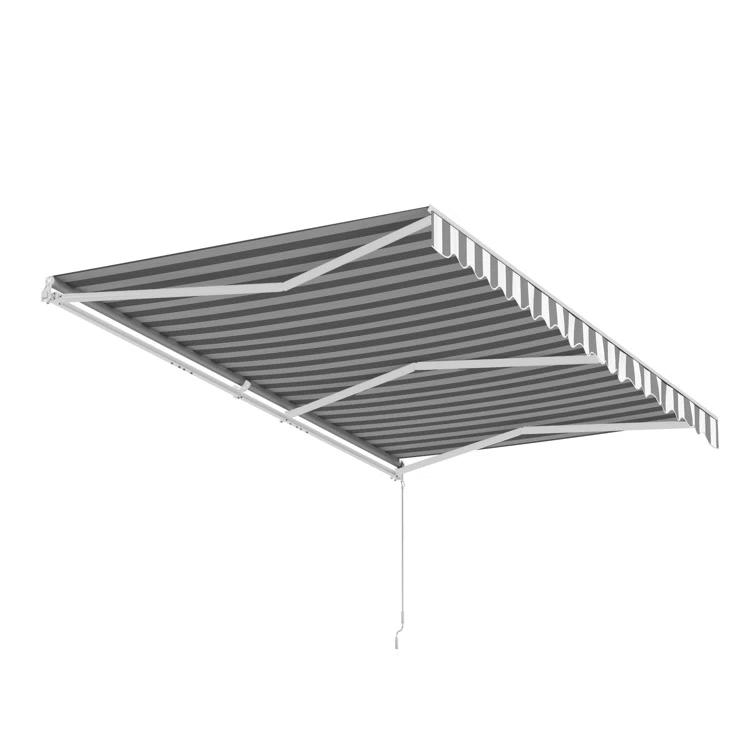ALEKO Motorized Retractable Outdoor Awning with White Frame