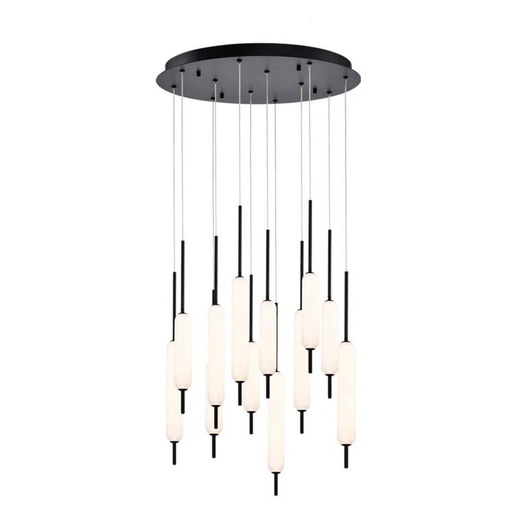 12 - Light Dimmable LED Round / Oval Chandelier