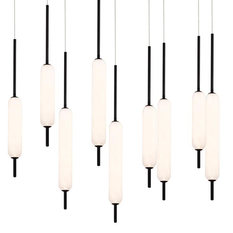 12 - Light Dimmable LED Round / Oval Chandelier