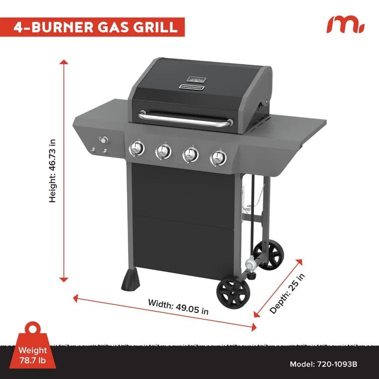 Megamaster 4 - Burner Freestanding Liquid Propane Gas Grill