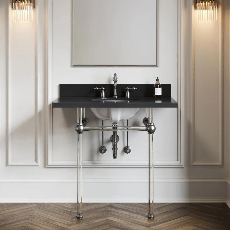 Kingston Brass Heritage Two-Handle 3-Hole Deck Mount Widespread Bathroom Faucet with Pop-Up Drain