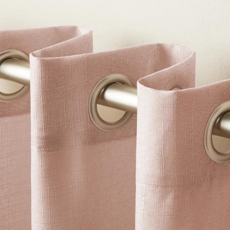Loha GT Aaliyah Solid Color Semi-Sheer Grommet Curtain Panels
