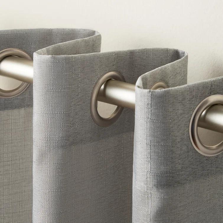 Loha GT Aaliyah Solid Color Semi-Sheer Grommet Curtain Panels