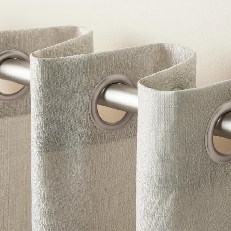 Loha GT Aaliyah Solid Color Semi-Sheer Grommet Curtain Panels