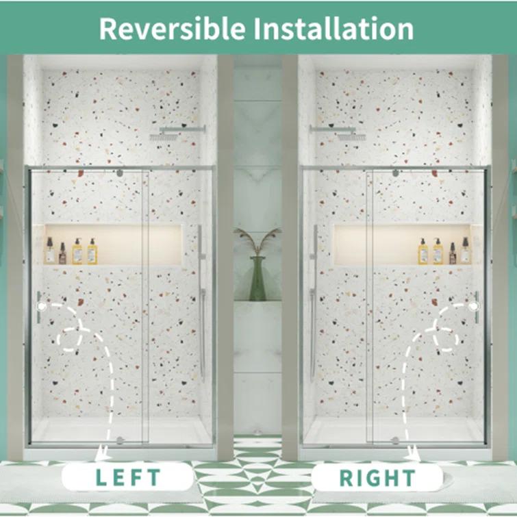 RAY'S RUGS & FLOORING LLC 12RRFR142461LTS 38-42" W x 71" H Pivot Frame Sliding Shower Door with 6mm Tempered Glass