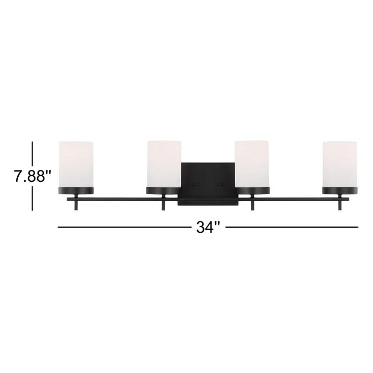 Chrome 4-Light Dimmable Cylinder Bathroom Vanity Light