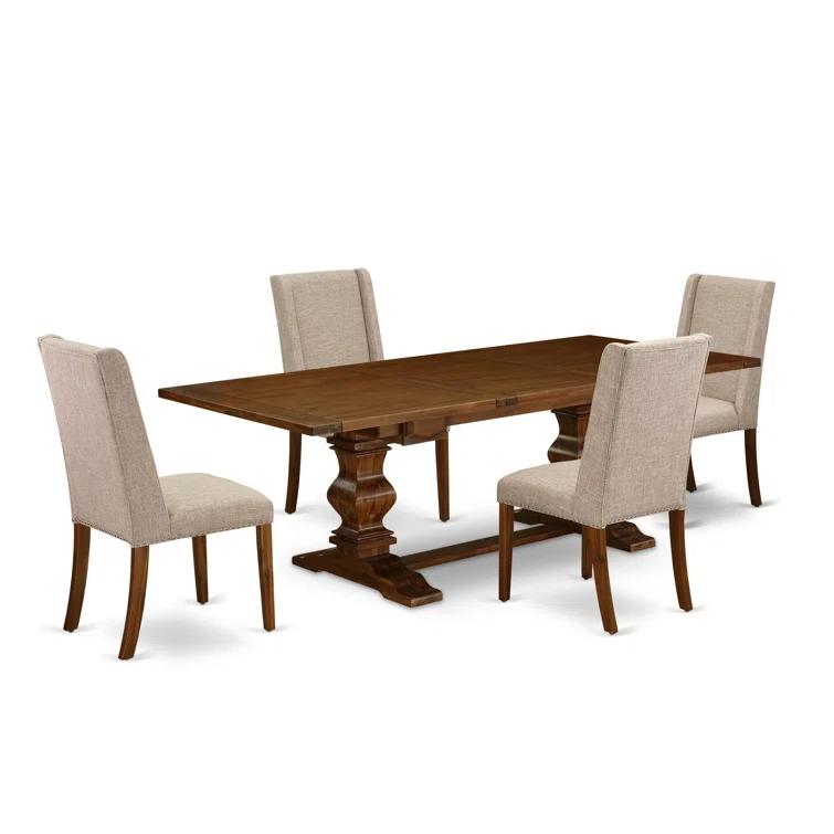 Lassale Removable Leaf Acacia Solid Wood Dining Set