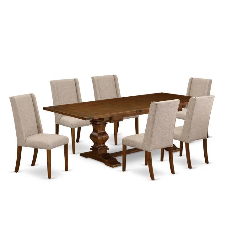 Lassale Removable Leaf Acacia Solid Wood Dining Set