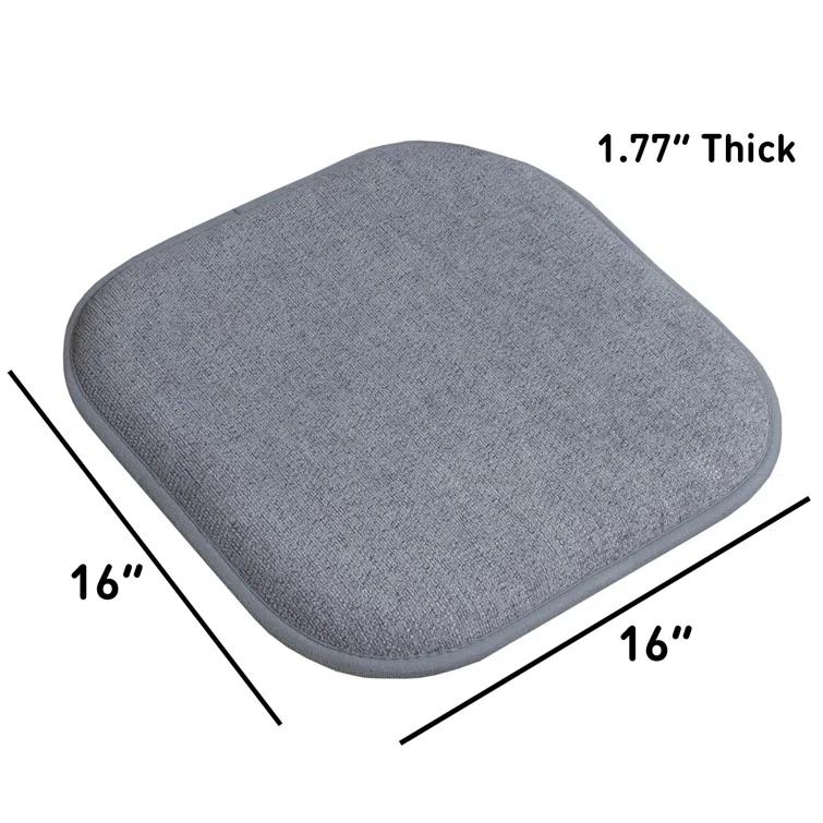 Alexis Memory Foam No Slip Back 16" x 16" Chair Pad Cushion