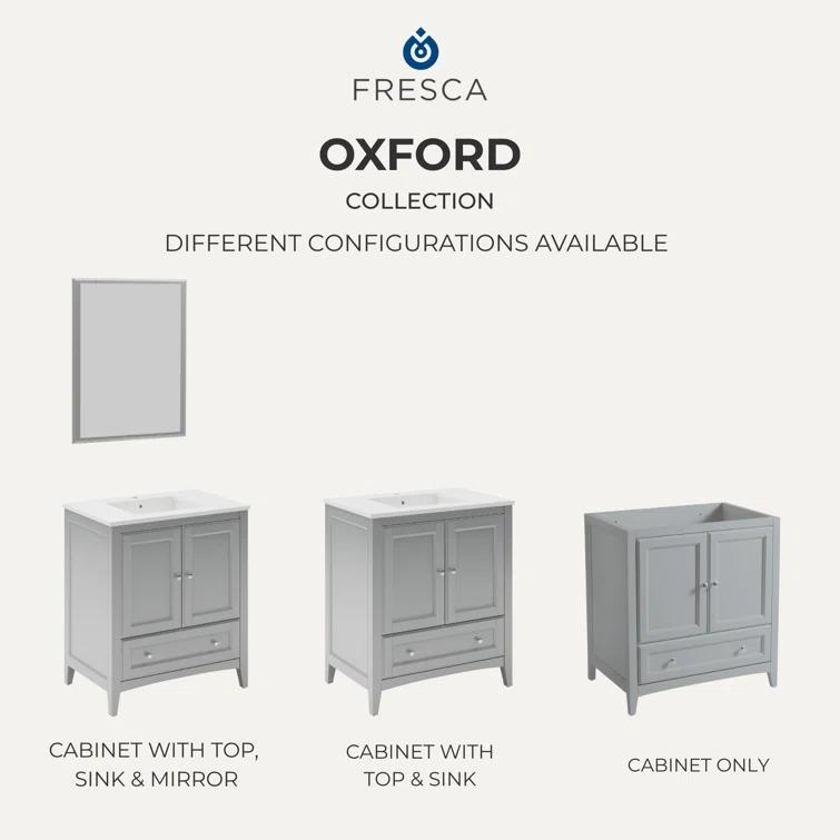 Oxford 60" Freestanding Double Sink Bathroom Vanity with Top and Sinks (Faucets Not Included)