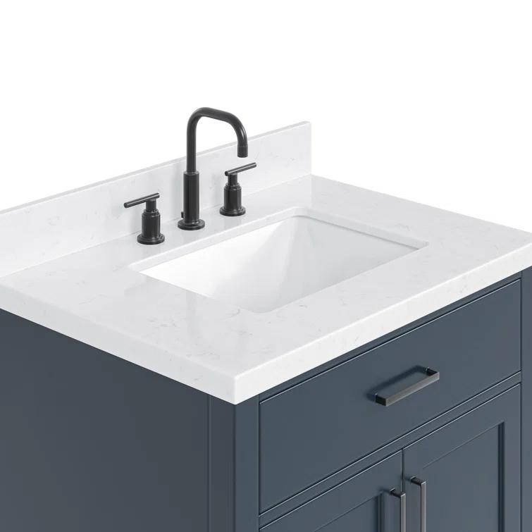 Tidworth 30.25'' Single Bathroom Vanity with Carrara Quartz Top