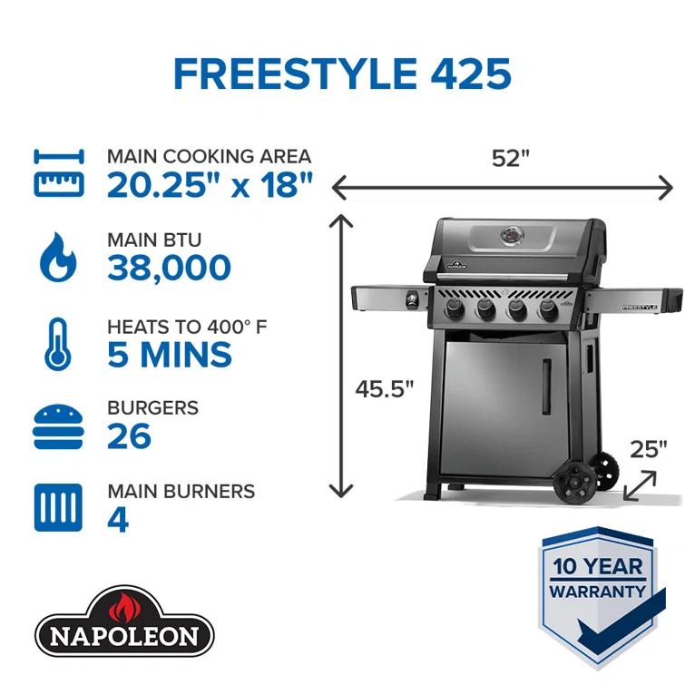 Napoleon Freestyle 425 Propane Gas Grill, Graphite Grey
