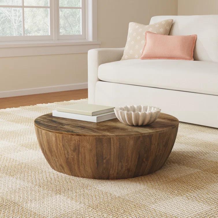 Vivenne Mango Wood Drum Coffee Table