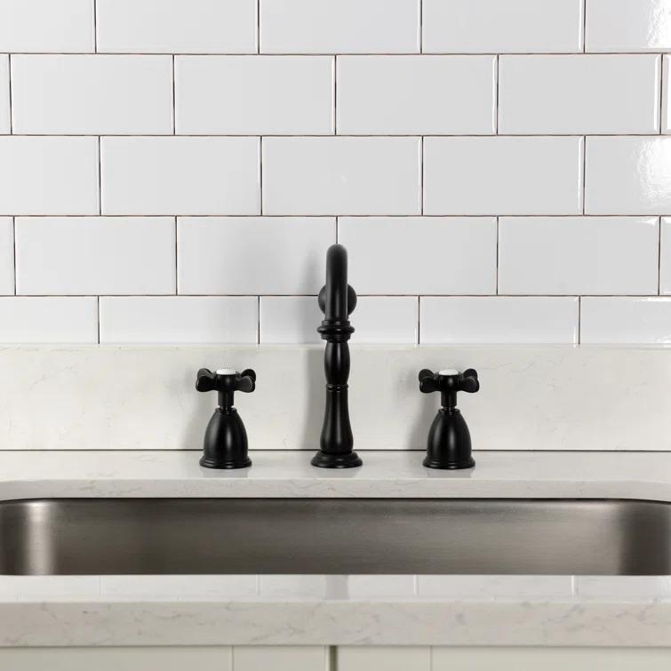 Kingston Brass Essex Double-Handle 3-Hole Widespread Kitchen Faucet