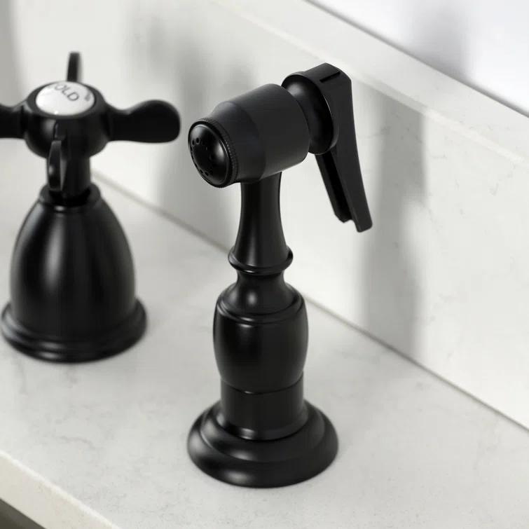 Kingston Brass Essex Double-Handle 3-Hole Widespread Kitchen Faucet