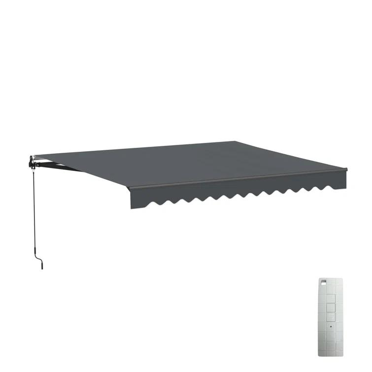 ALEKO Motorized Retractable Outdoor Awning with White Frame