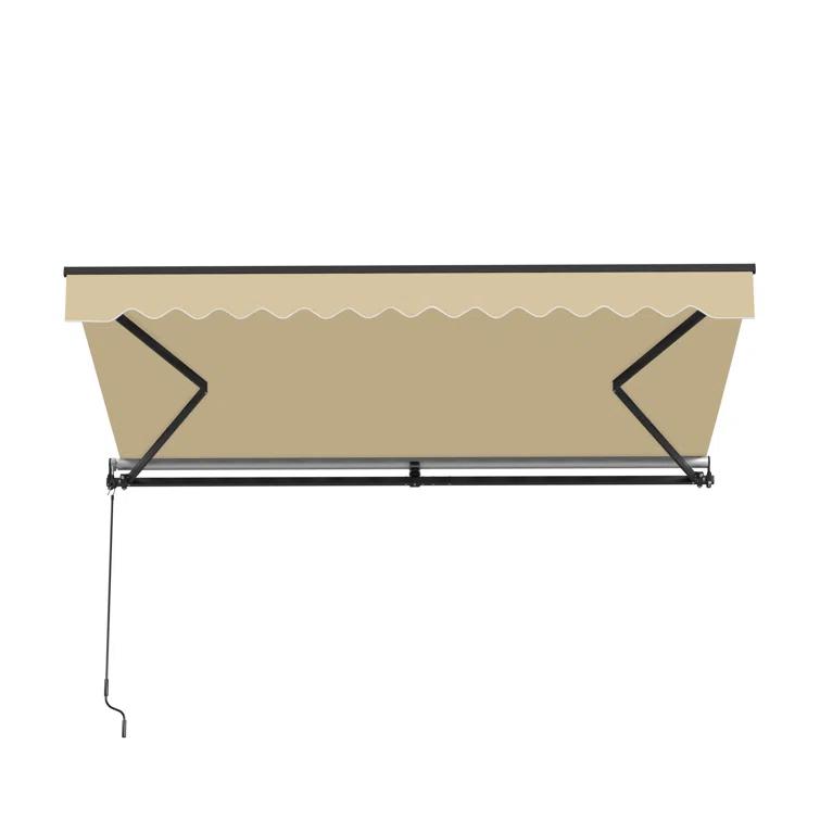 Motorized Retractable Patio Awning- Black Frame